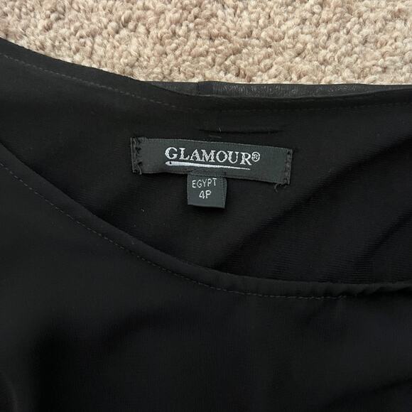 Glamour Black Capelet Dress Sheer Overlay Holiday Wedding Cocktail Evening Goth - Picture 7 of 10